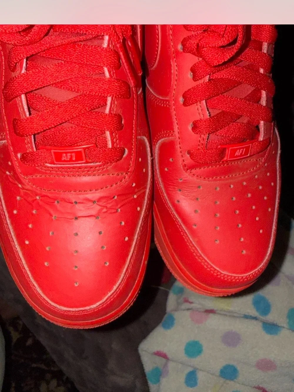 Nike Men's size 12 Red Low-Top Leather Sneakers